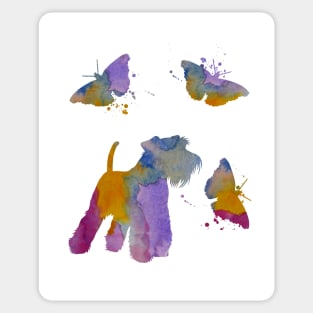 Schnauzer Dog, Colorful, Butterfly Art Sticker